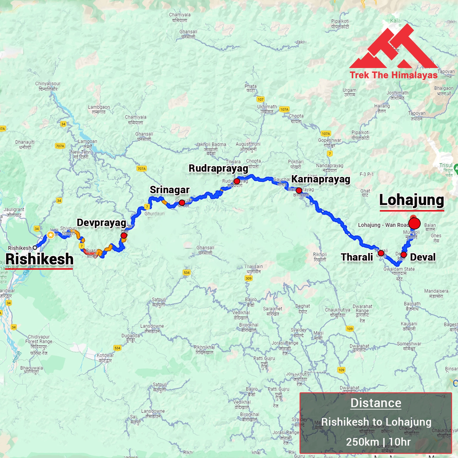 How to Reach Roopkund Trek Map