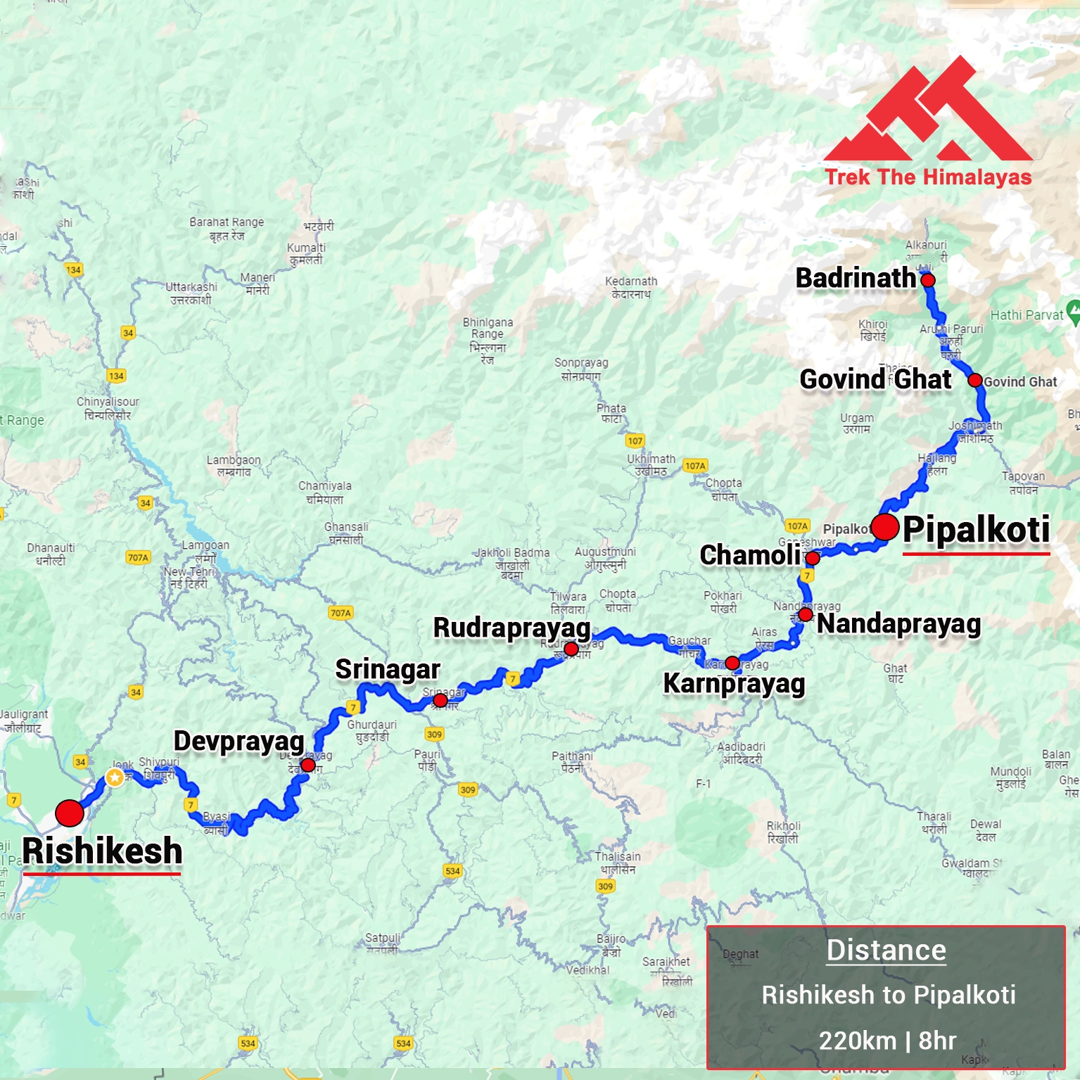 How to Reach Panwali Kantha Trek Map
